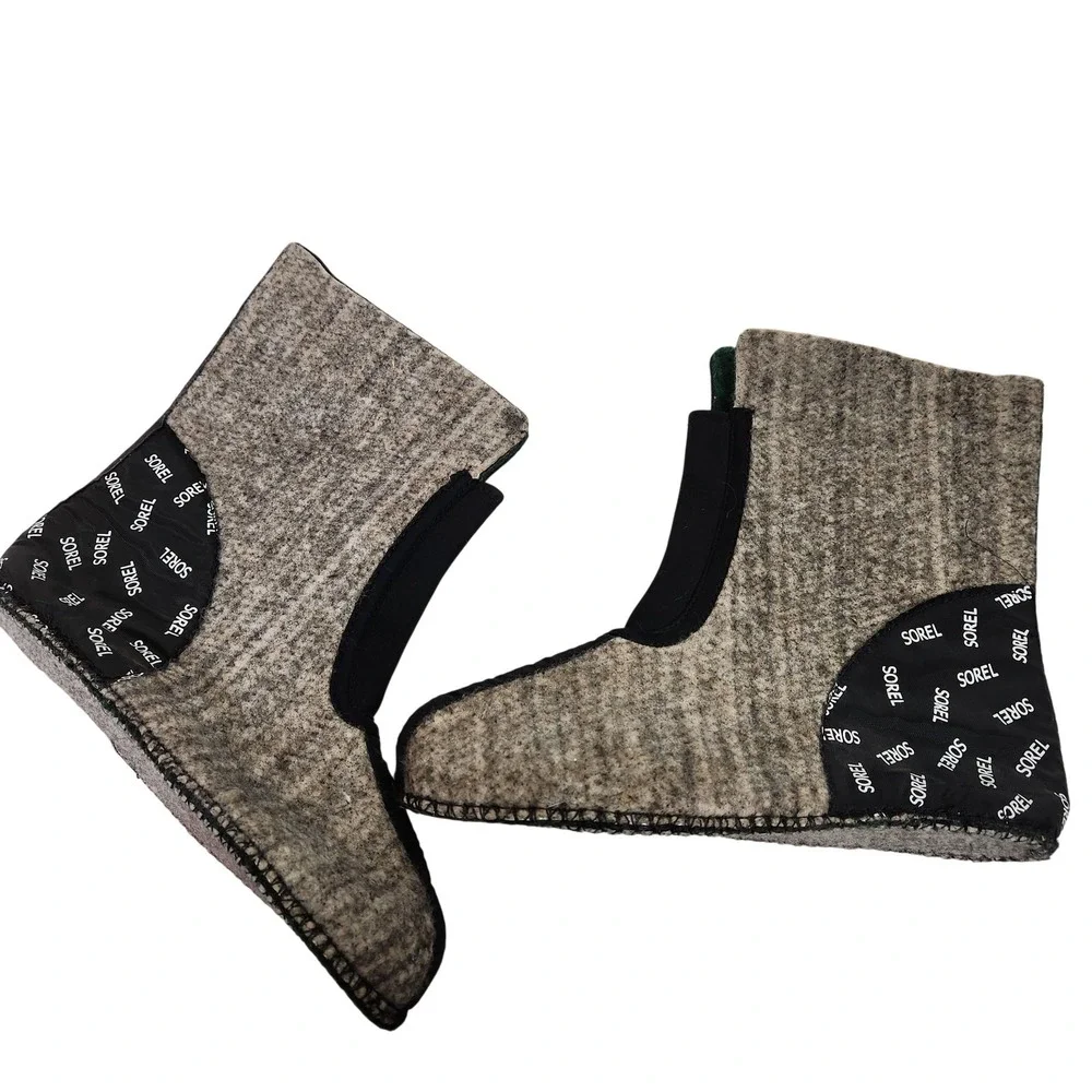 SOREL Storm Racer Powder Storm Boot Liners 6 Gray Wool Felt Removable